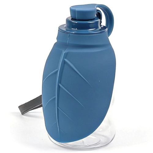 300ml Leaf Shape Pet Water Bottle Foldable Dog Cat Drinking Bowl for Outdoor Travel (BPA Free, No FDA) - Blue - 1