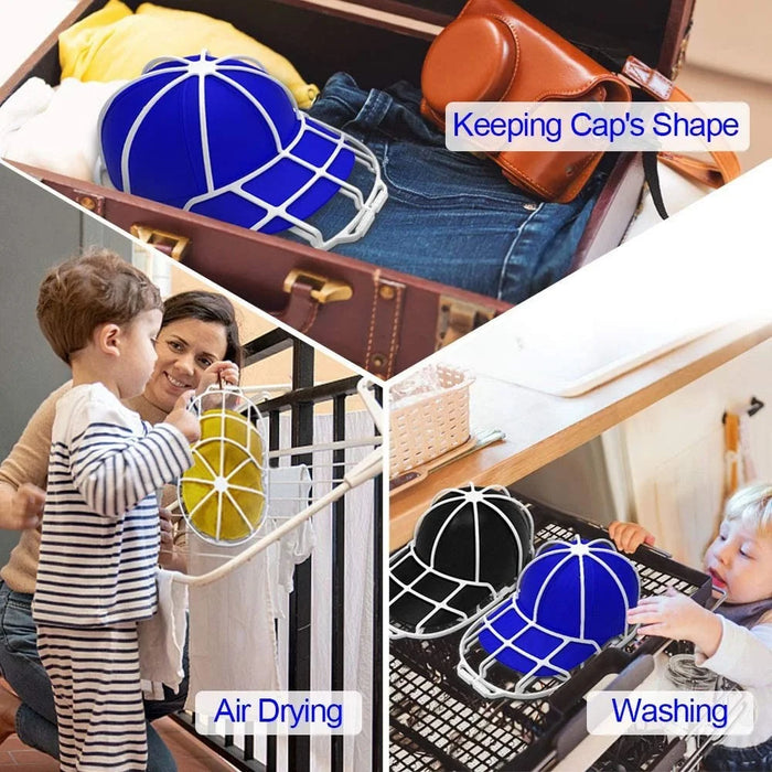 3Pcs / Set Cap Washer Frame Cage Baseball Hat Cleaner Holder Protector PP Hat Rack - White - 2