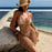 Crochet Cover-Up Dress Hollow Out Halter Neck Backless Mini Dress with Shell Decoration for Beach Vacation - S - 4