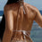 Crochet Cover-Up Dress Hollow Out Halter Neck Backless Mini Dress with Shell Decoration for Beach Vacation - S - 6