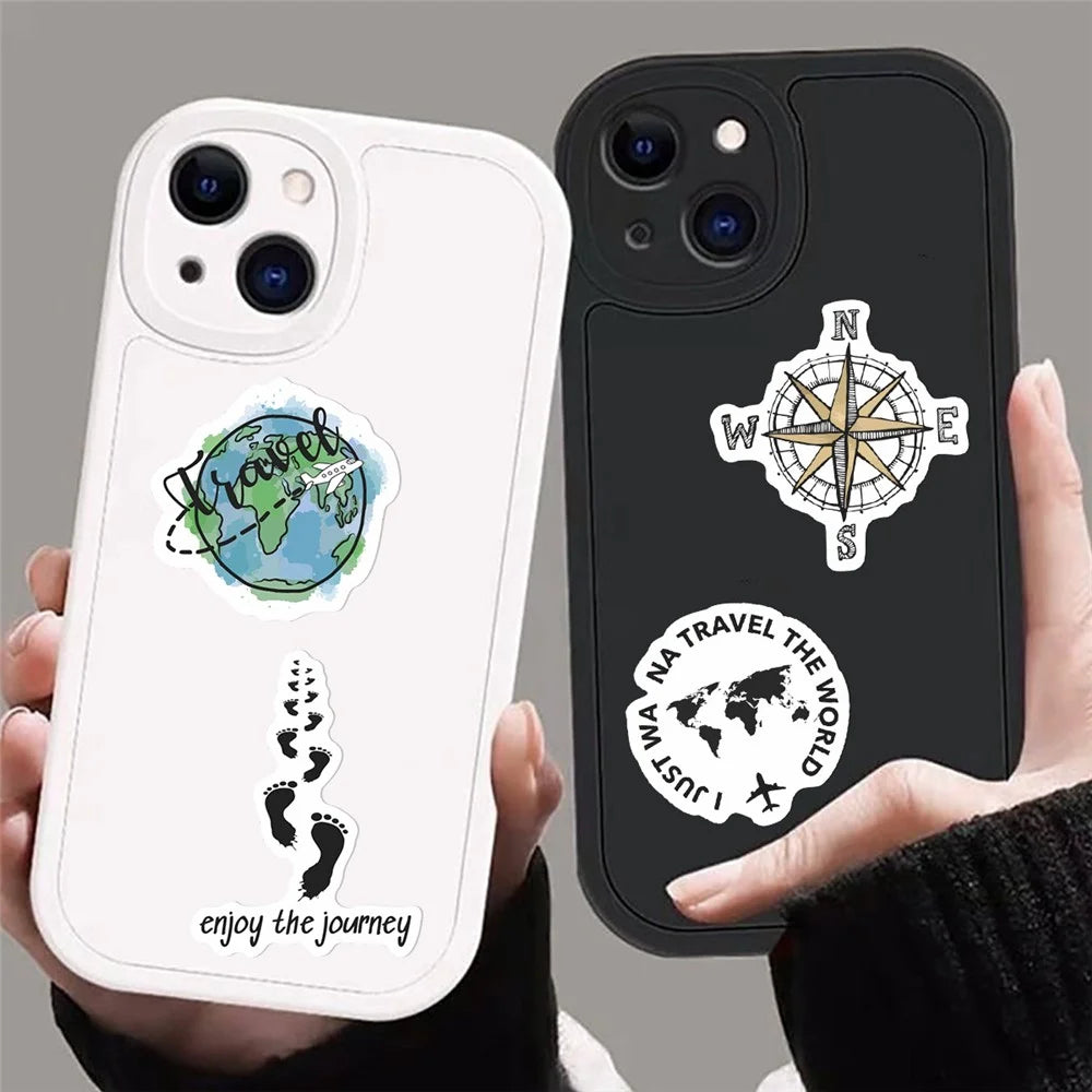 50Pcs Travel Cartoon Stickers Waterproof PVC Decorative Decals for Luggage Laptop Phone Case Notebook Scrapbooking - 6