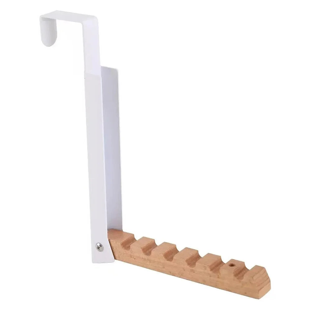 Portable Travel Clothes Drying Rack No Drill Foldable Over Door Hook Hanger for Hotel Room - White - 1