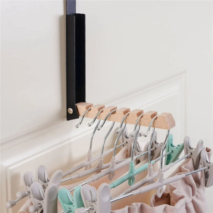 2Pcs Portable Travel Clothes Drying Rack No Drill Foldable Over Door Hook Hanger for Hotel Room - White - 4