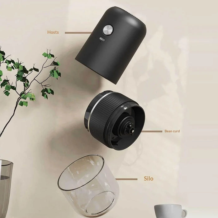 Portable Electric Coffee Grinder Rechargeable Bean Grinder 4 Settings Adjustable Type-C Charging Coffee Maker for Espresso Pour Over - Black - 6