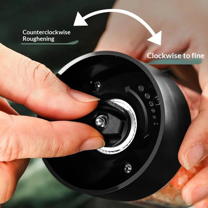 Electric Seasoning Grinder One Button Pepper Salt Mill Rechargeable Kitchen Grinding Tool for Cooking - Black - 3