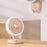 F10 USB Folding Desktop Fan Portable Cooling Fan with Night Light Support Wall-Mounted Installation - Beige - 7