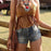 Western Retro Style Fringe Halter Top Backless Crop Top for Festival Vacation - S - 2