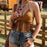 Western Retro Style Fringe Halter Top Backless Crop Top for Festival Vacation - S - 5