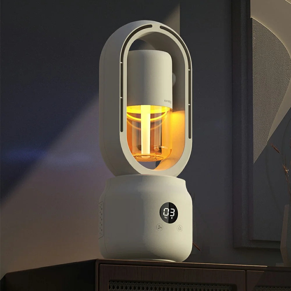 DP-872 Bladeless Humidifying Fan Smart Display OLED Cooling Humidifier Type-C Rechargeable Cooling Mist Fan for Desktop Bedroom - 7