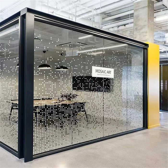 H01200 4x100cm Self-Adhesive Mirror Mosaic Glass Mini Square Tiles DIY Crafts Wall Sticker (Each Square: 5mm) - Silver - 6