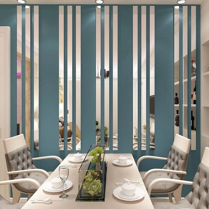 H01200 4x100cm Self-Adhesive Mirror Mosaic Glass Mini Square Tiles DIY Crafts Wall Sticker (Each Square: 5mm) - Silver - 7