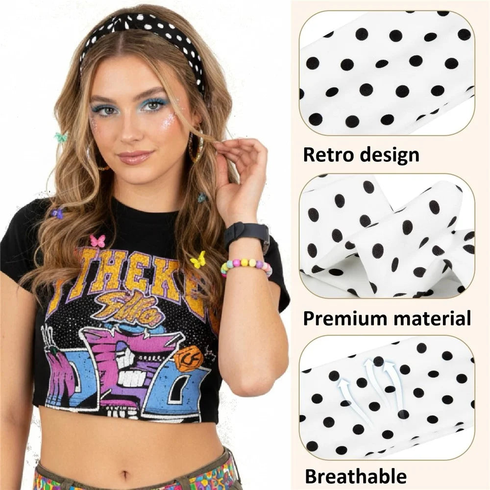 Wide Elastic Headband Sports Yoga Fitness Sweatband Moisture Wicking Running Hair Band for Women - Beige  /  Tiny Floral - 5