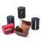 Round PU Leather Tie Storage Box Magnetic Closure Gift Storage Organizer Case for Men Business - Dark Brown - 6