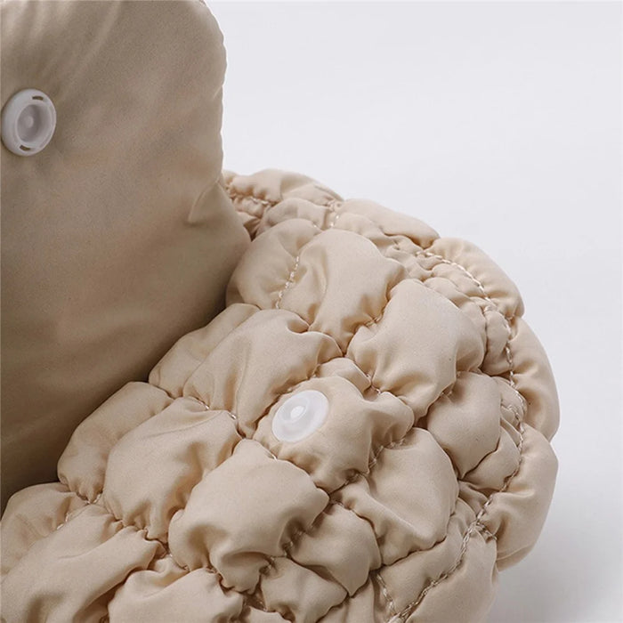 Mini Cloud Bag Quilted Puffer Handbag Coin Cards Practical Small Pouch - Khaki - 7