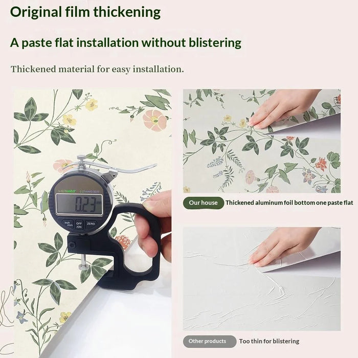 44x500cm Vintage Floral Self-Adhesive Wallpaper Removable Wall Stickers for TV Background Wall Furniture Cabinet DIY - PH13-009 - 2