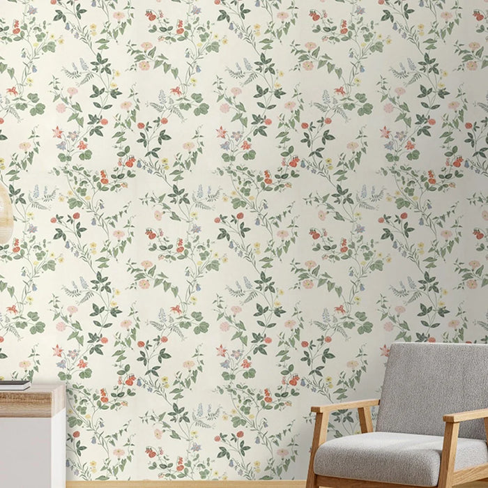 44x500cm Vintage Floral Self-Adhesive Wallpaper Removable Wall Stickers for TV Background Wall Furniture Cabinet DIY - PH13-009 - 4
