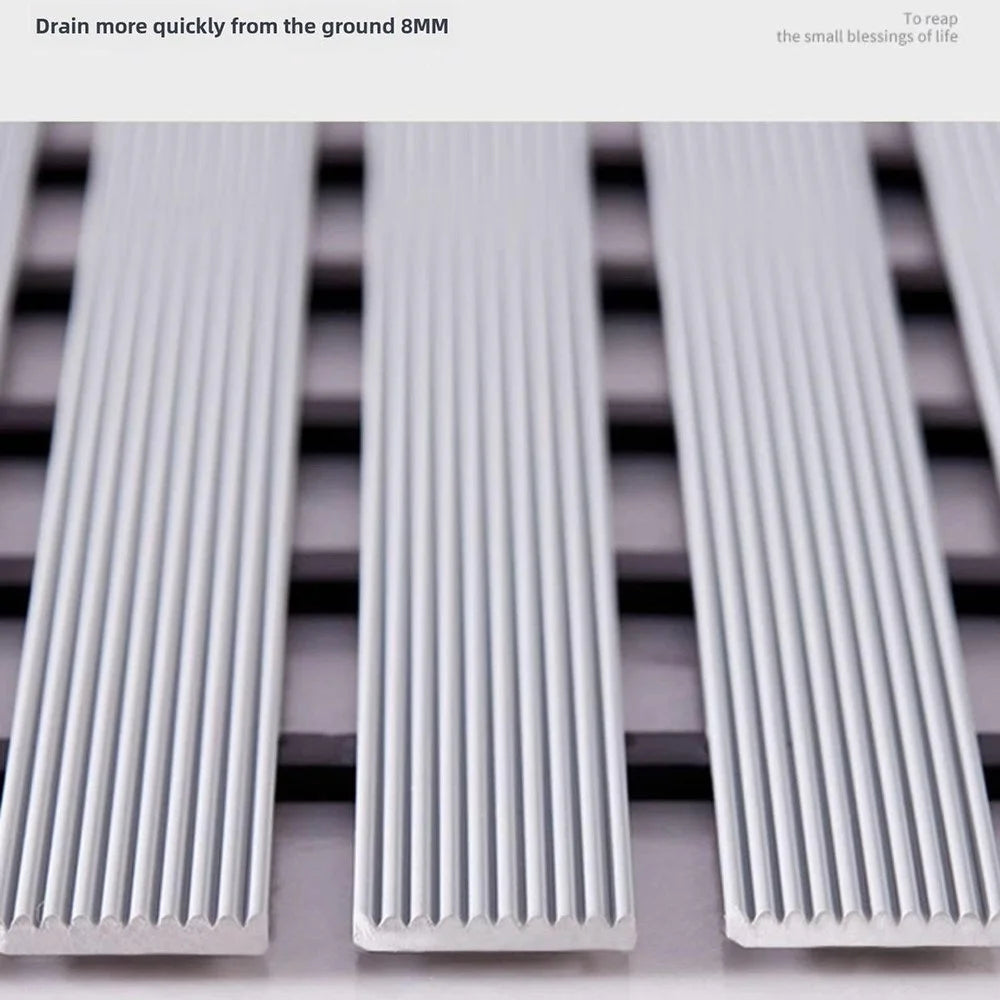 61x43cm Bathroom Shower Mat TPE Waterproof Anti-Slip Drain Floor Mat for Shower Room - White - 3