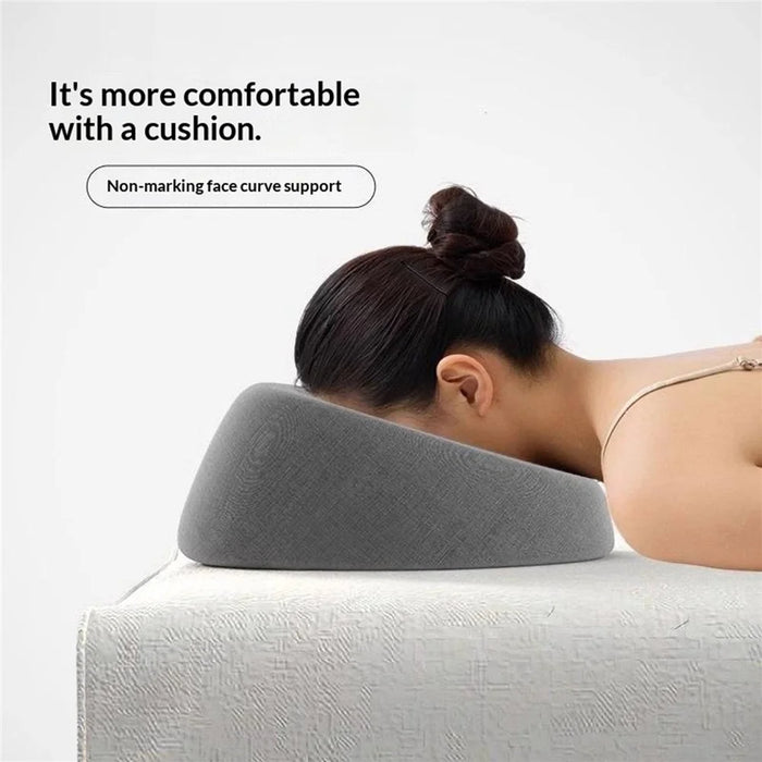 28x27x12cm Beauty Bed Pillow Memory Foam Face Down Pillow Hollow Design Massage Spa Prone Sleeping Pillow - Grey - 3