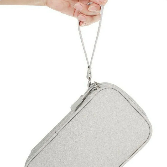 Double Layer Data Cable Organizer Bag for Travel Portable Storage Pouch Anti-scratch Waterproof Electronics Accessories Case - Grey - 6