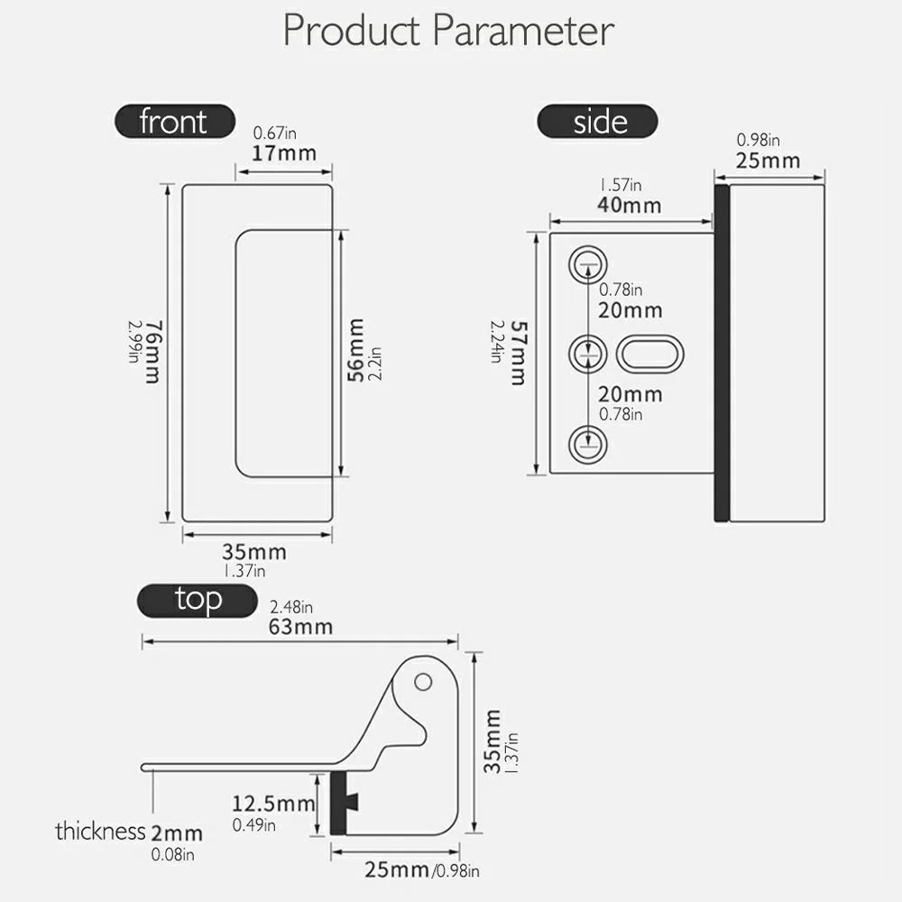 Home Security Door Lock Aluminum Alloy Child Safety Door Reinforcement Lock Anti-Theft Night Latch - Silver - 7