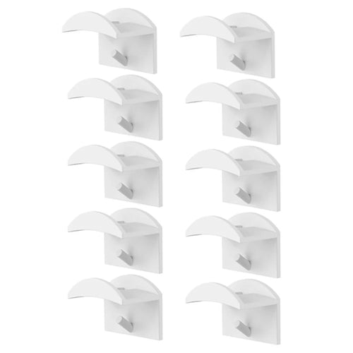 10Pcs Adhesive Hat Hook for Baseball Cap Plastic Minimalist Wall Mount Holder Hanger Rack - White - 1