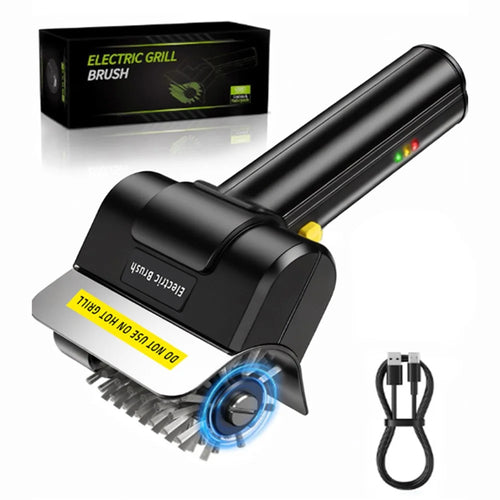 Electric Grill Cleaning Brush 2000mAh Wireless BBQ Cleaner Clean Brush with 1Pc Rolling Brush Head for Outdoor - 1