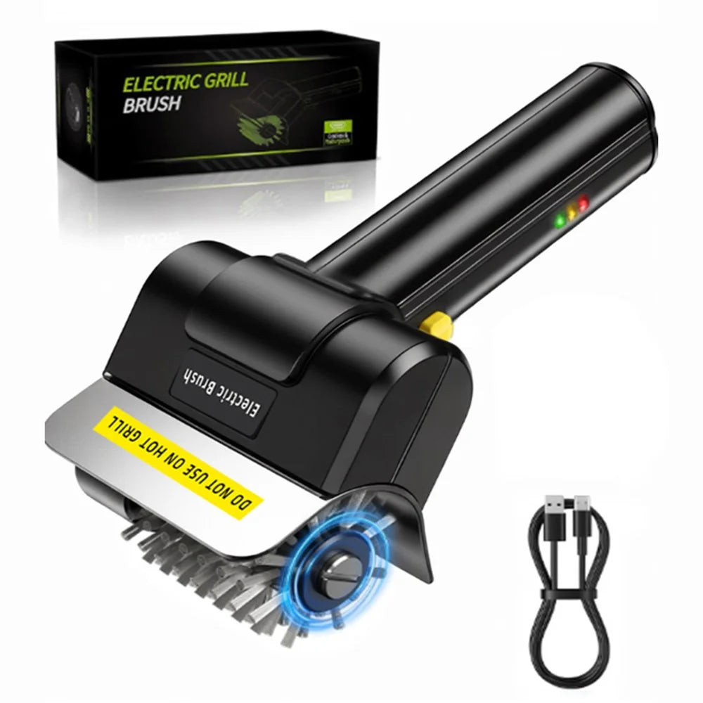 Electric Grill Cleaning Brush 2000mAh Wireless BBQ Cleaner Clean Brush with 1Pc Rolling Brush Head for Outdoor - 1