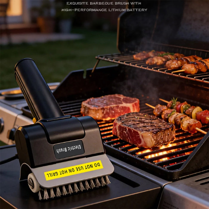 Electric Grill Cleaning Brush 2000mAh Wireless BBQ Cleaner Clean Brush with 1Pc Rolling Brush Head for Outdoor - 2