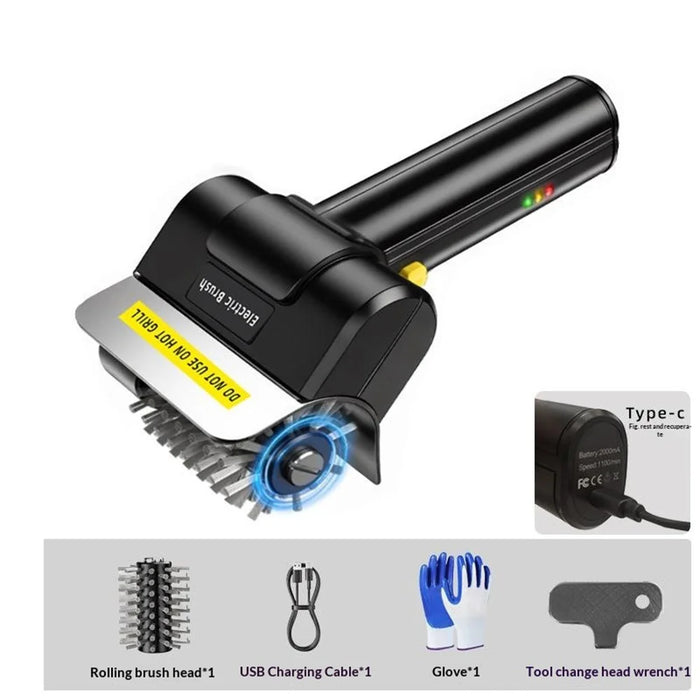 Electric Grill Cleaning Brush 2000mAh Wireless BBQ Cleaner Clean Brush with 1Pc Rolling Brush Head for Outdoor - 7