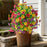 Artificial Violet Ground Stake Plant Realistic Fake Flowers for Garden Patio Outdoor Decoration - Violet  /  Red White Blue B - 2