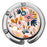Floral Print Foldable Purse Hook Magnetic Quick-Release Round Metal Bag Hanger Clip Portable Table Edge Clamp - Pink - 1