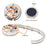 Floral Print Foldable Purse Hook Magnetic Quick-Release Round Metal Bag Hanger Clip Portable Table Edge Clamp - Pink - 3