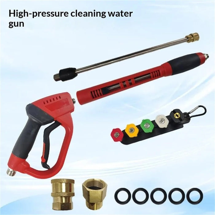 High Pressure M22-14 Interface Car Wash Gun Kit with Replacement Wand Extension & 5Pcs Spray Nozzles & 2Pcs Adapters & 5Pcs O-Ring Seals for Pressure Washer Cleaning - 2