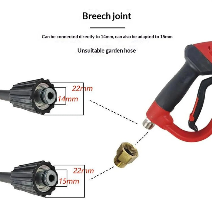 High Pressure M22-14 Interface Car Wash Gun Kit with Replacement Wand Extension & 5Pcs Spray Nozzles & 2Pcs Adapters & 5Pcs O-Ring Seals for Pressure Washer Cleaning - 4