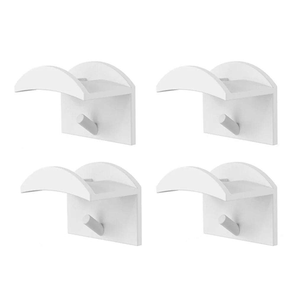 4Pcs Adhesive Hat Holder Hook for Baseball Cap Wall Mount Organizer Plastic Minimalist Hanger Rack - White - 1