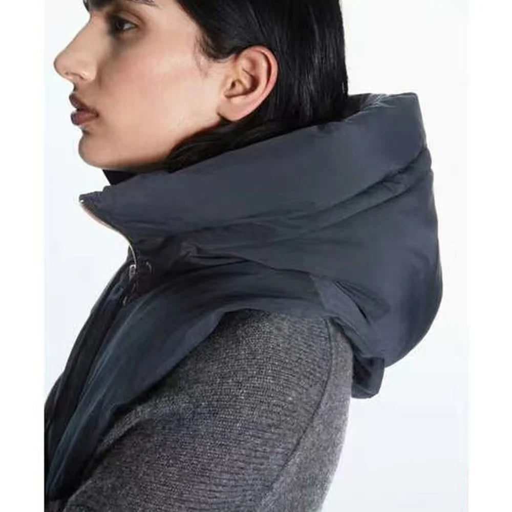Unisex Hooded Fake Collar Hooded Vest Top Detachable Collar Vest Zip Up False Hooded Mock Collar Padded Gilet for Outdoor Cycling - Black - 3