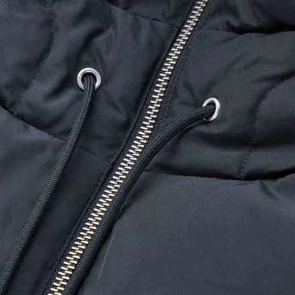 Unisex Hooded Fake Collar Hooded Vest Top Detachable Collar Vest Zip Up False Hooded Mock Collar Padded Gilet for Outdoor Cycling - Black - 4