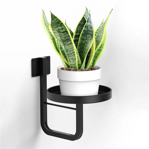 Wall-Mounted Plant Shelf Metal Hanging Plant Holder Indoor Outdoor Flower Pot Stand (Without Flowerpot) - 1