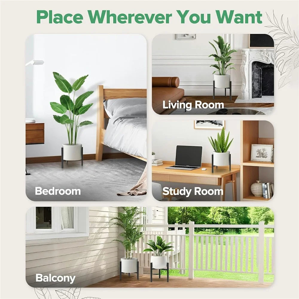 8-12 Inch Adjustable Width Plant Stand Telescopic Triangle Flower Pots Support Rack for Indoor Outdoor  - Black - 5