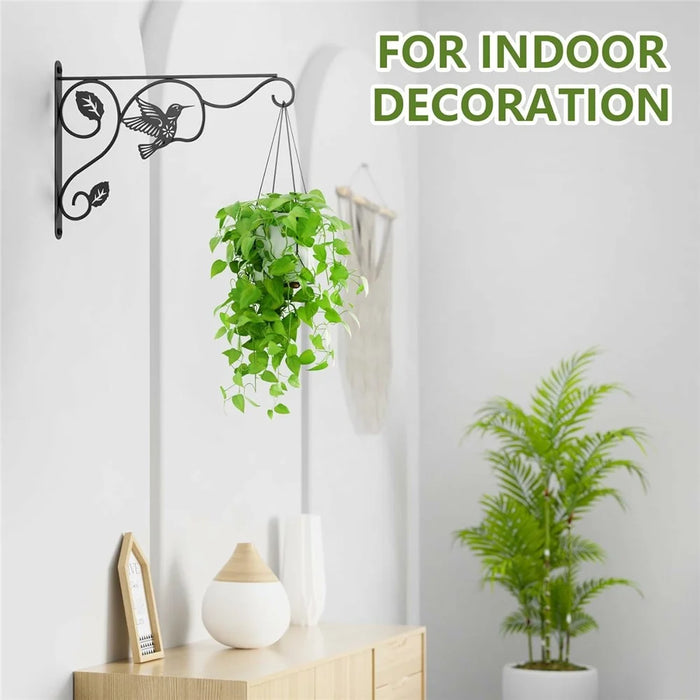 2Pcs 12 Inch Hummingbird Design Wall Mounted Hanging Plant Bracket Iron Hook Plant Flower Pot Hanger for Bird Feeder Wind Chime Outdoor - 3