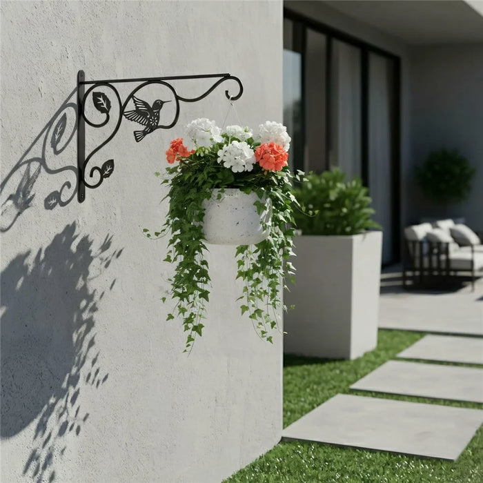 2Pcs 12 Inch Hummingbird Design Wall Mounted Hanging Plant Bracket Iron Hook Plant Flower Pot Hanger for Bird Feeder Wind Chime Outdoor - 5