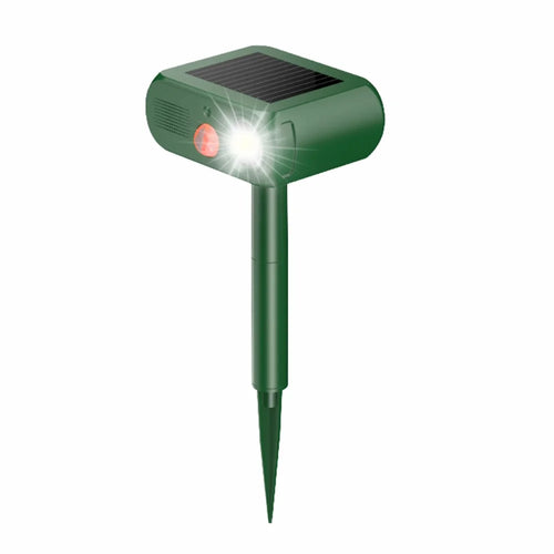 Solar Ultrasonic Animal Repeller 4 Modes Infrared Motion Sensor LED Strobe IP65 Waterproof Repellent Device for Garden Outdoor - Army Green - 1