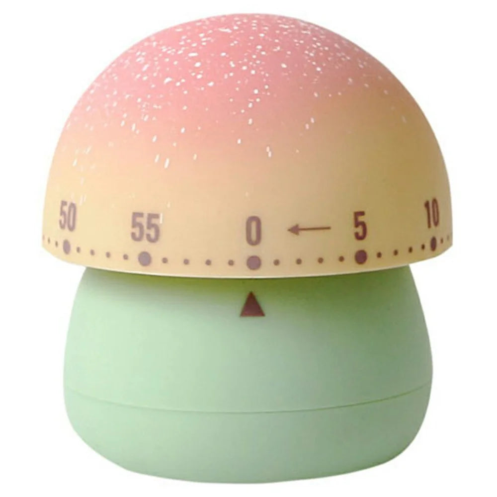 Dreamy Mushroom-Shaped Mechanical Timer 60 Minutes Kitchen Countdown Timer for Study Cooking - Green - 1
