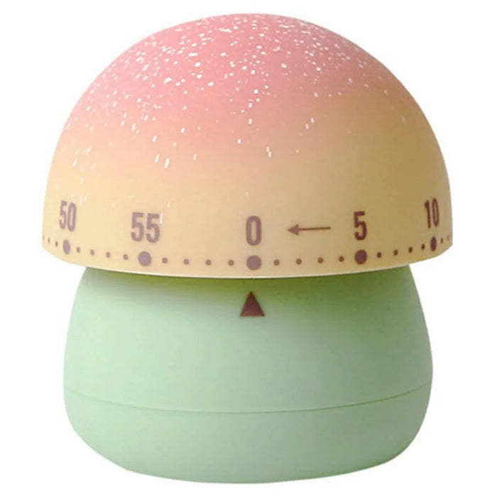 Dreamy Mushroom-Shaped Mechanical Timer 60 Minutes Kitchen Countdown Timer for Study Cooking - Green - 1