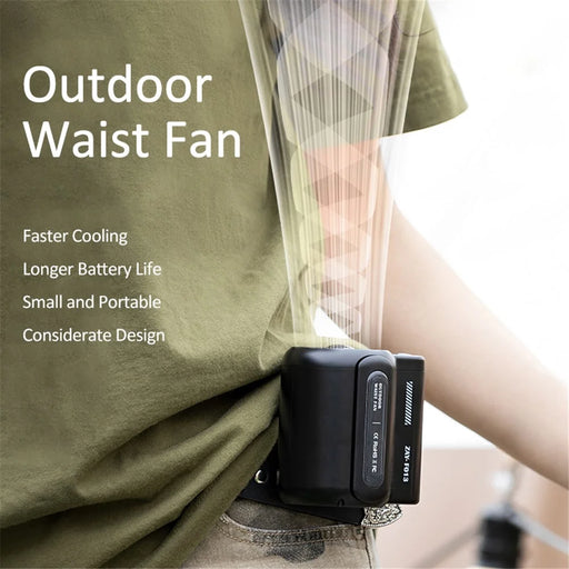 F013 Portable Mini USB Rechargeable Cooling Fan Summer Handheld Belt Hanging Clip Fan (CE Certified) - Black - 2