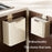 Large Size 26x15x28cm Wall Mounted Trash Can with Lid Stainless Steel Kitchen Bathroom Garbage Bin - Cream White} - 4