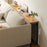 80x20x75.2cm Console Table Narrow Behind Sofa Side Table Storage Shelf for Hallway Living Bedroom - Pear Wood + Black Frame - 1