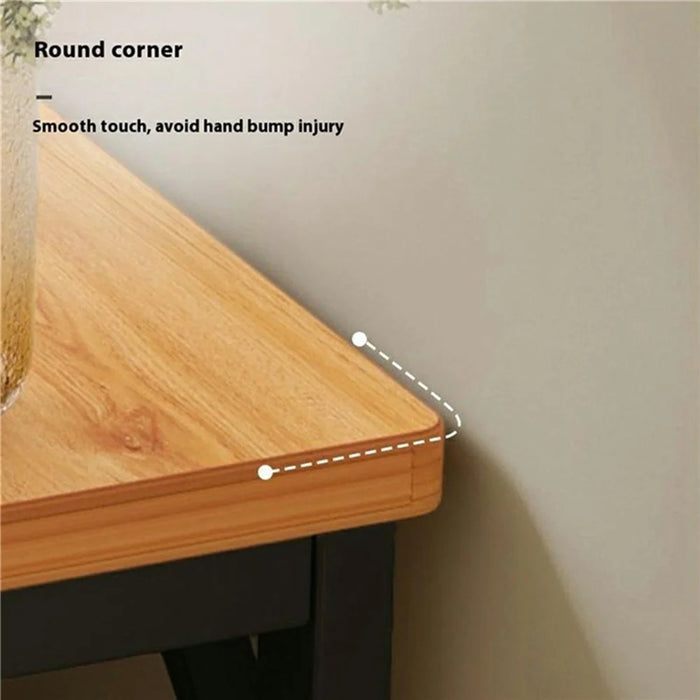 80x20x75.2cm Console Table Narrow Behind Sofa Side Table Storage Shelf for Hallway Living Bedroom - Pear Wood + Black Frame - 2