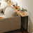 100x20x75.2cm Console Table Narrow Behind Sofa Side Table Storage Shelf for Hallway Living Bedroom - Pear Wood + Black Frame - 1