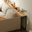 120x30x75.2cm Console Table Narrow Behind Sofa Side Table Storage Shelf for Hallway Living Bedroom - Pear Wood + Black Frame - 1